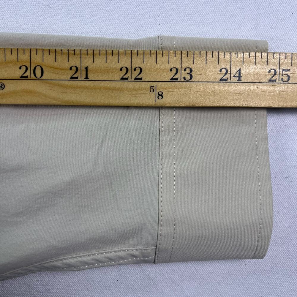 Poncho Pecos Pearl Snap Shirt Mens XL L/S Khaki Tan Western Fishing Performance - Picture 16 of 16
